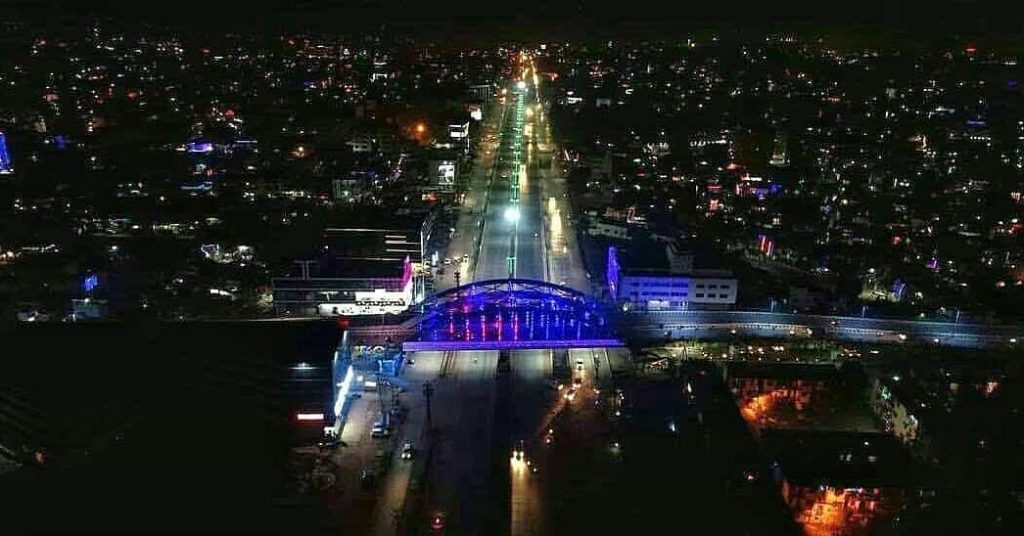 Raipur nightlife city view at night in Chhattisgarh