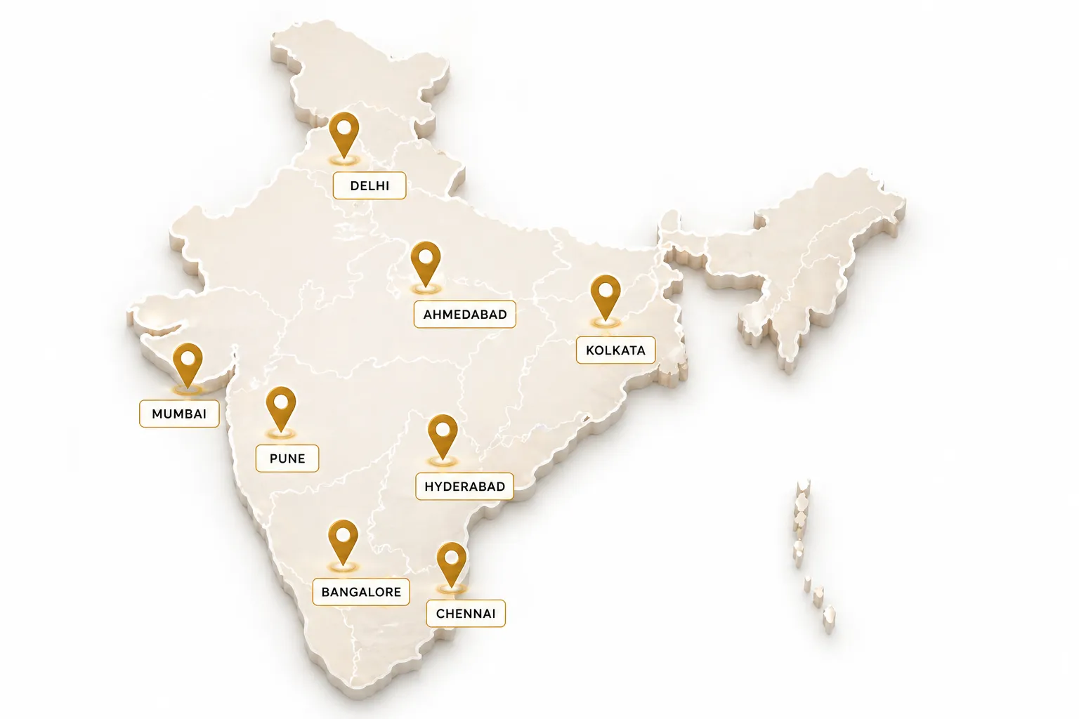 Premium Independent Escort Service in India Coverage Map